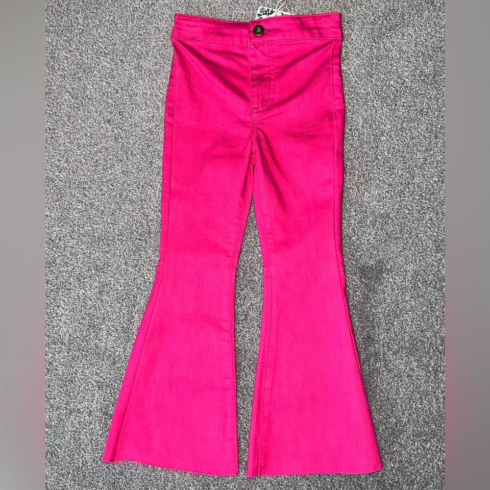 Little girls Flare Jeans - Fuchsia